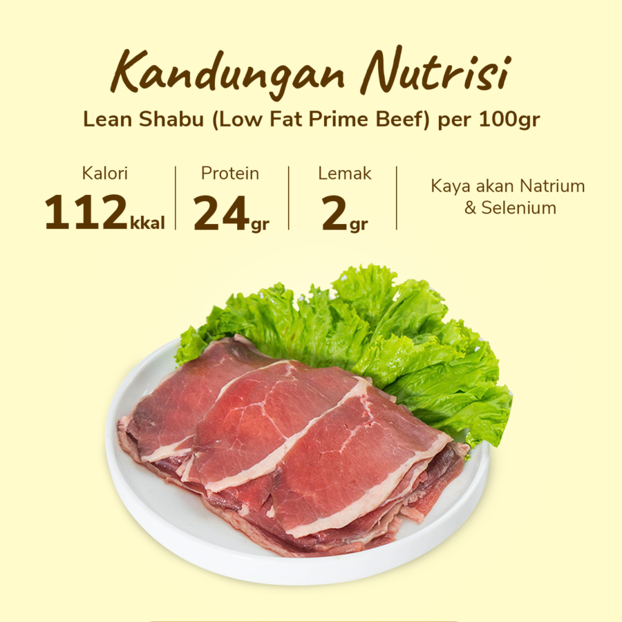 Lean Shabu (Low Fat Prime Beef) Import Astro Farm 250gram