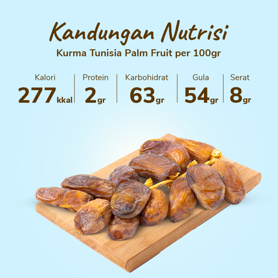 Kurma Tunisia Palm Fruit Exp 2026 500gram