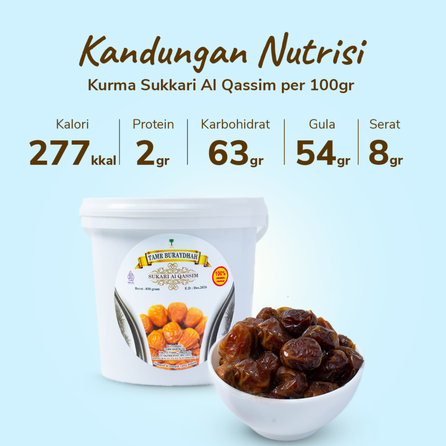 Kurma Sukkari Al Qassim Exp 2026 850gram