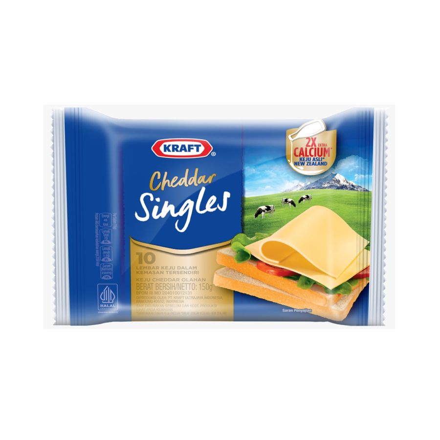 Kraft Singles Cheese 10 slices/Keju 150gram