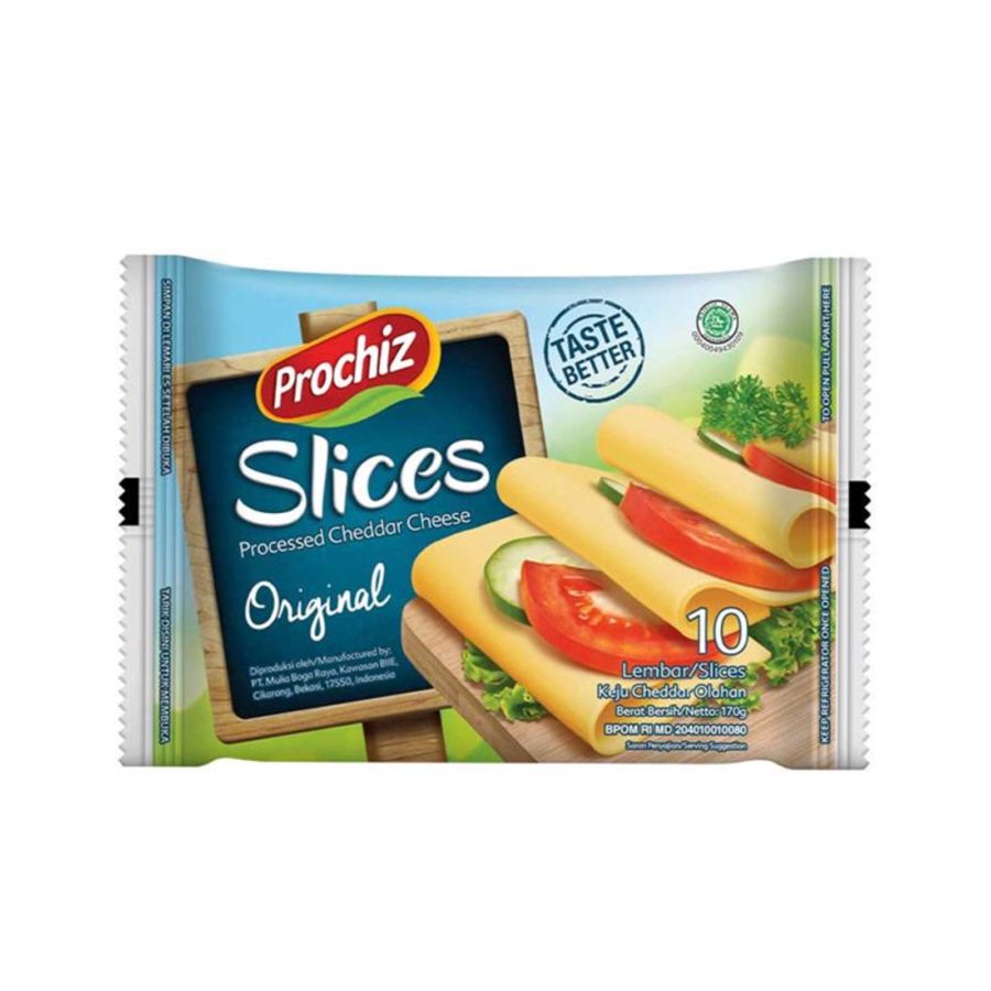 Prochiz Cheddar Cheese Slice 10's/Keju 170gram