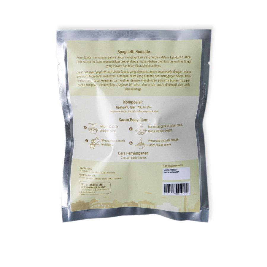 Spaghetti Tanpa Pengawet Astro Goods/Pasta 100gram