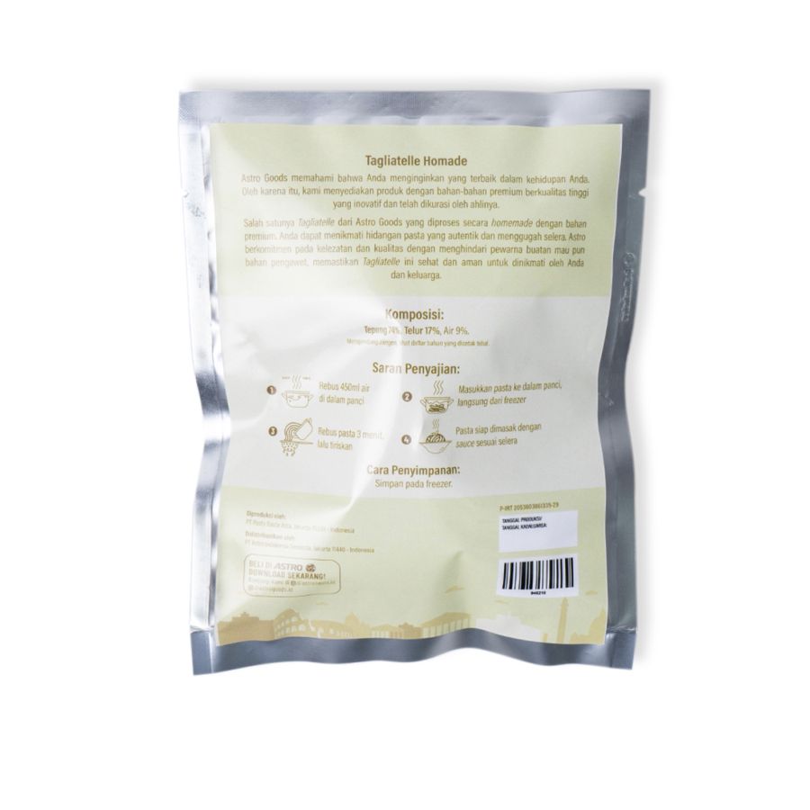 Tagliatelle Tanpa Pengawet Astro Goods/Pasta 100gram