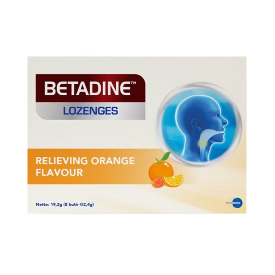 Betadine Lozenges Orange Pelega Tenggorokan  19gram