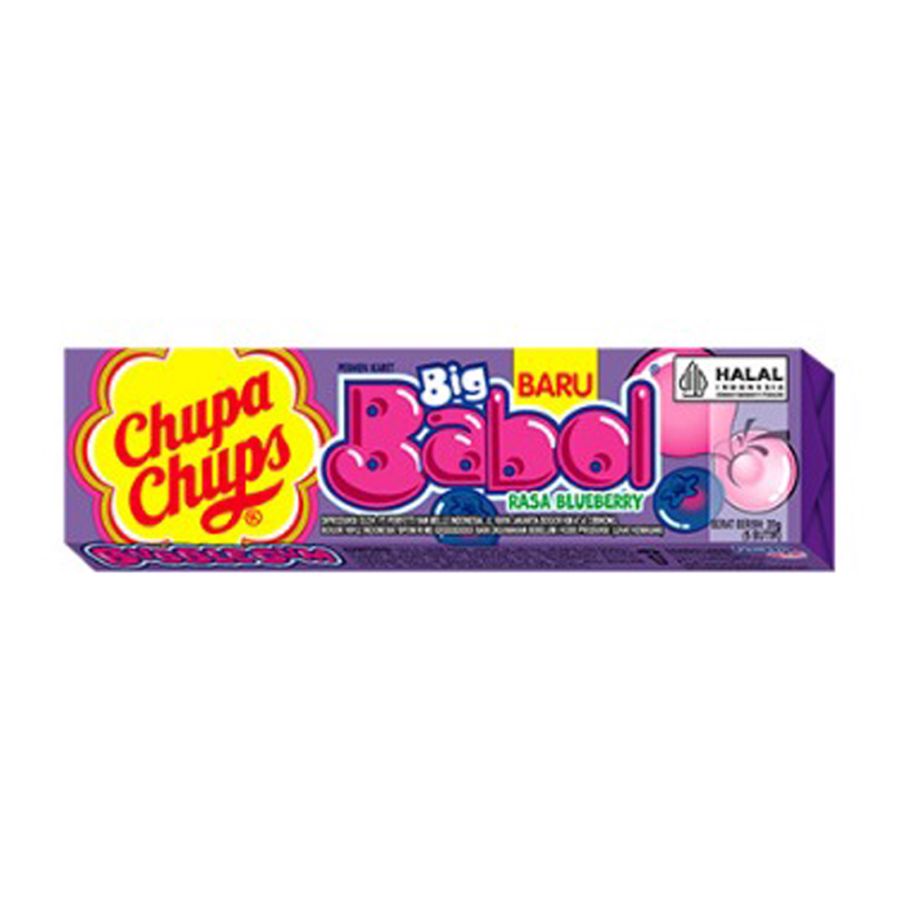 Chupa Chups Big Babol Blueberry Bubble Gum Stick 20gram