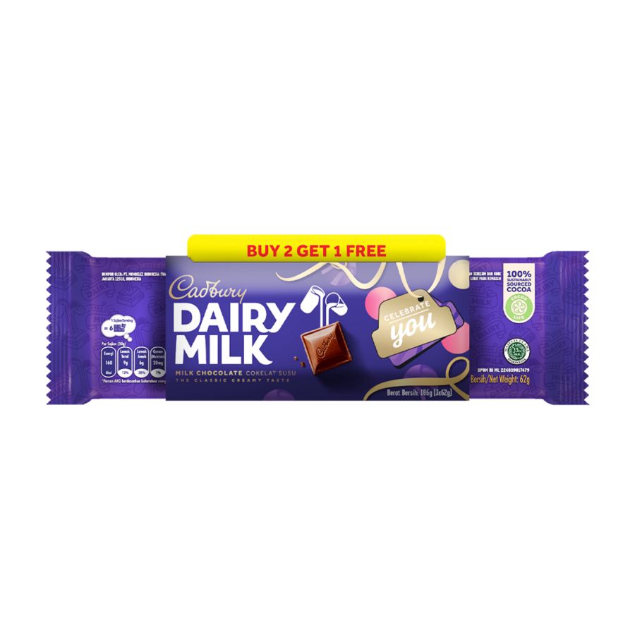 B2G1 Cadbury Dairy Milk 62gr