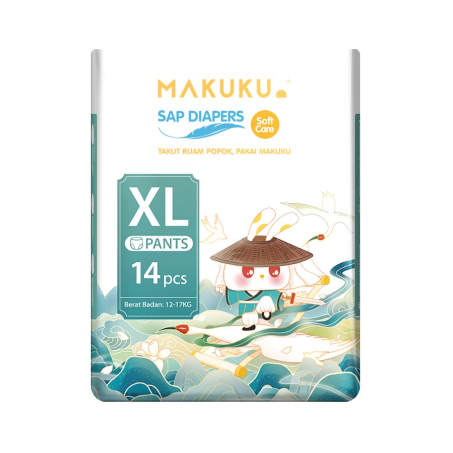 MAKUKU SAP Diapers Soft Care Pants XL14 Popok Bayi 1packs