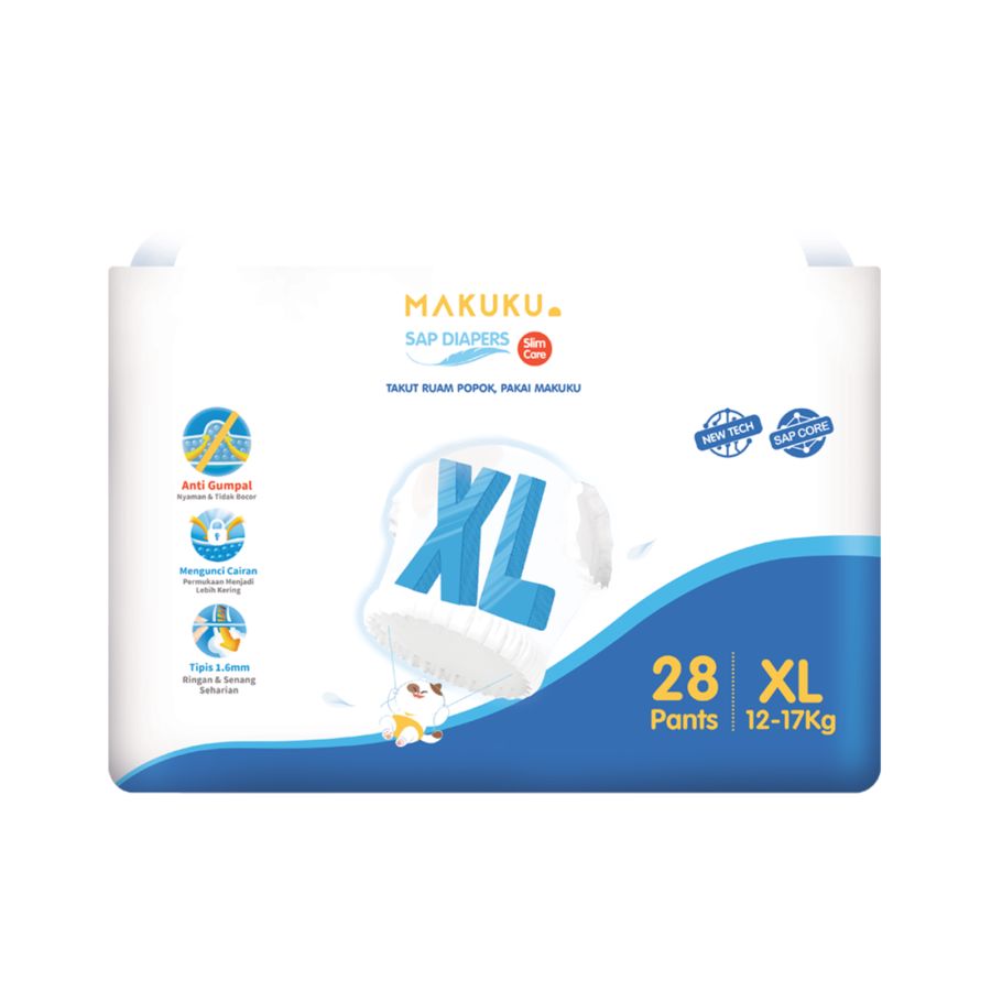 MAKUKU SAP Diapers - Slim Care Pants XL28 Popok Bayi 1packs