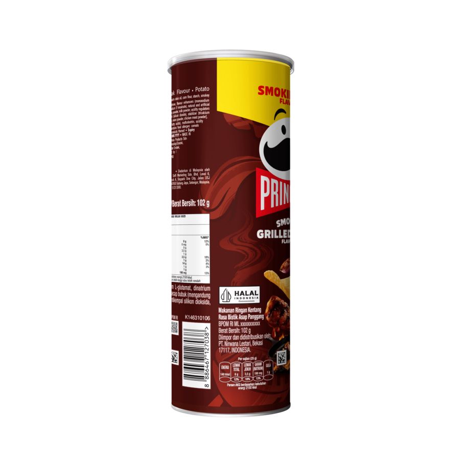 Pringles Keripik Kentang Smoky Grilled Steak 102gram