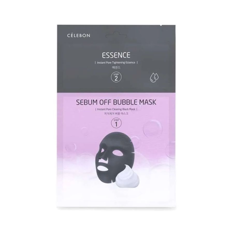 Celebon 2 Step Sebum Off Bubble Mask & Essence