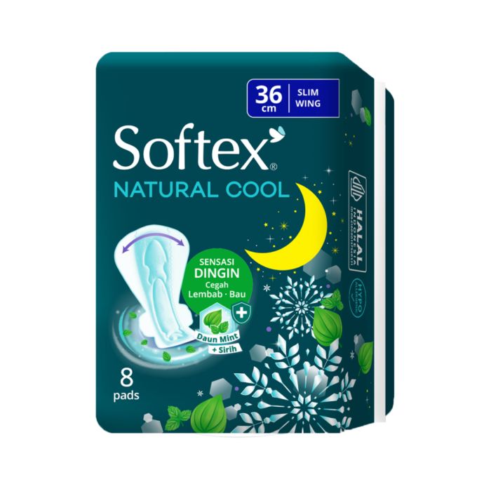 Softex Natural Cool Slim Wing 36cm Pembalut Kewanitaan