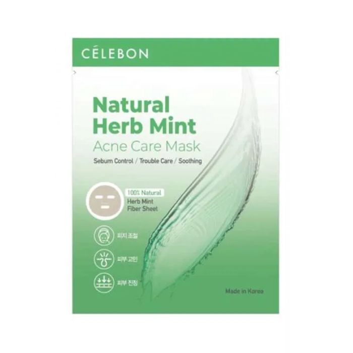 Celebon Natural Herb Mint Acne Care Sheet Mask