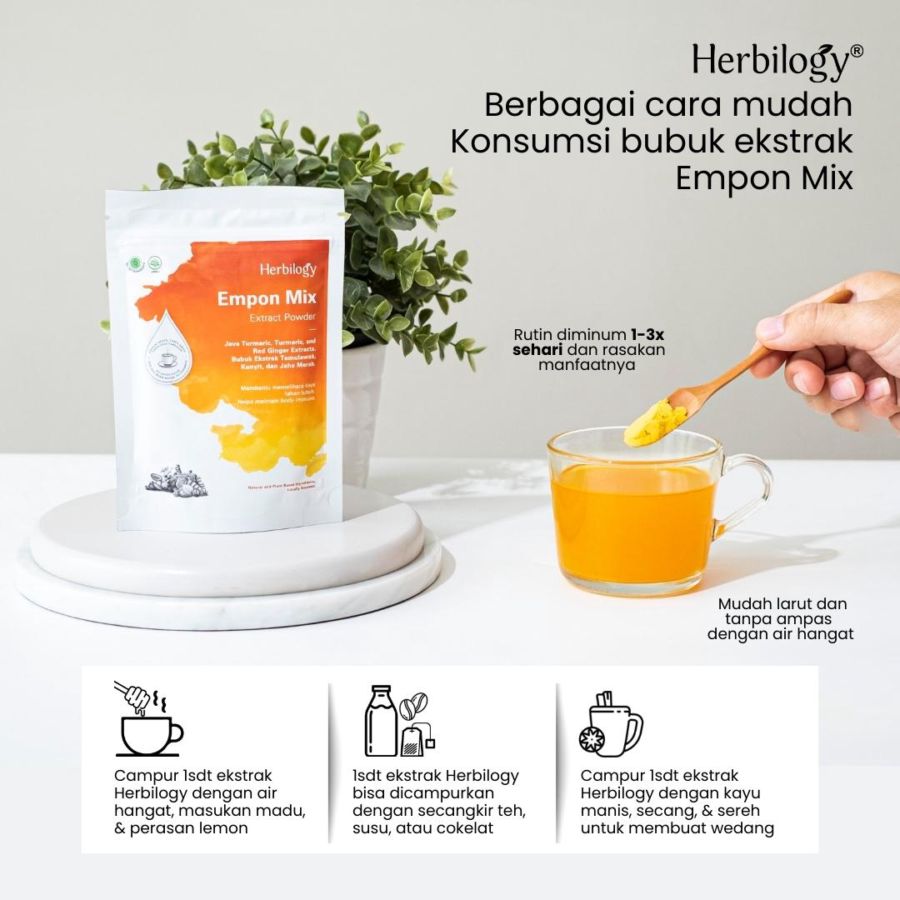 Herbilogy Empon Mix (Ekstrak Powder Kunyit, Temulawak, Jahe Merah) 100gram