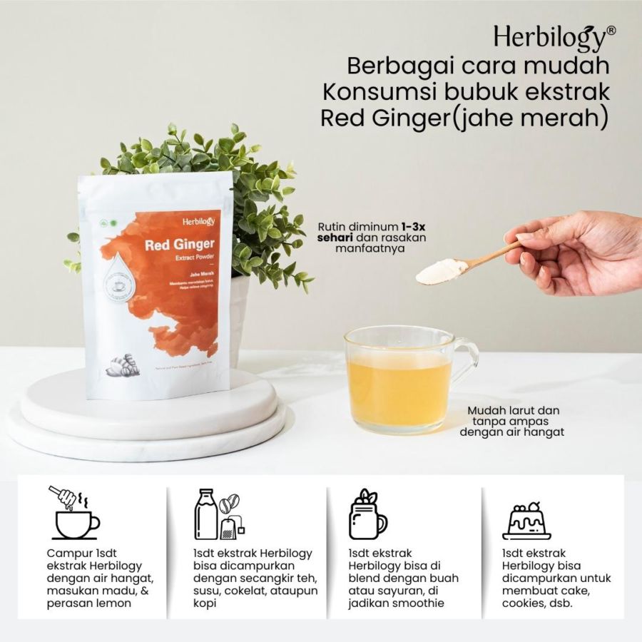 Herbilogy Red Ginger (Jahe Merah) Extract Powder 100gram