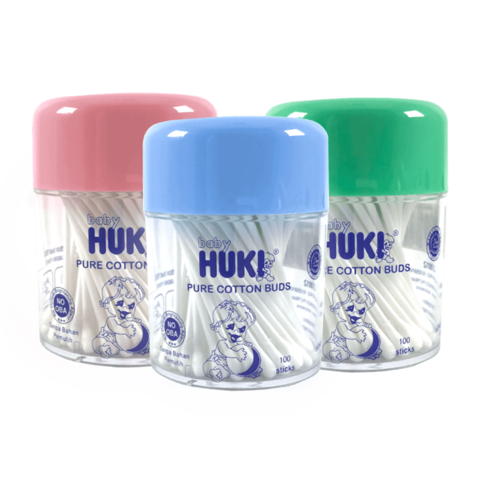 Huki Cotton Bud Extra Fine Pot/Pembersih Telinga Bayi