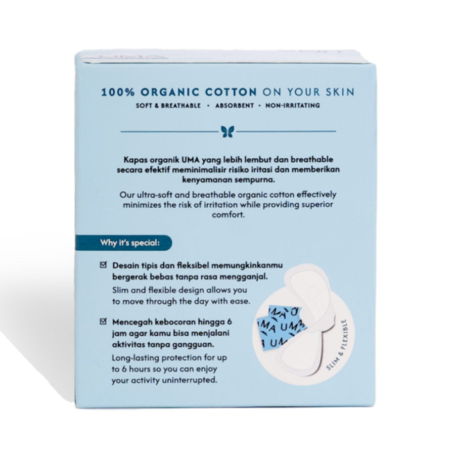 Uma Organic Cotton Cover Ulta Slim Pads Regular 24 cm Pembalut Kewanitaan 10pads