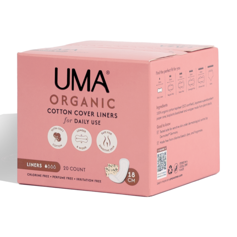 Uma Oragnic Cotton Cover Liners for Daily Use 18 cm 20pads