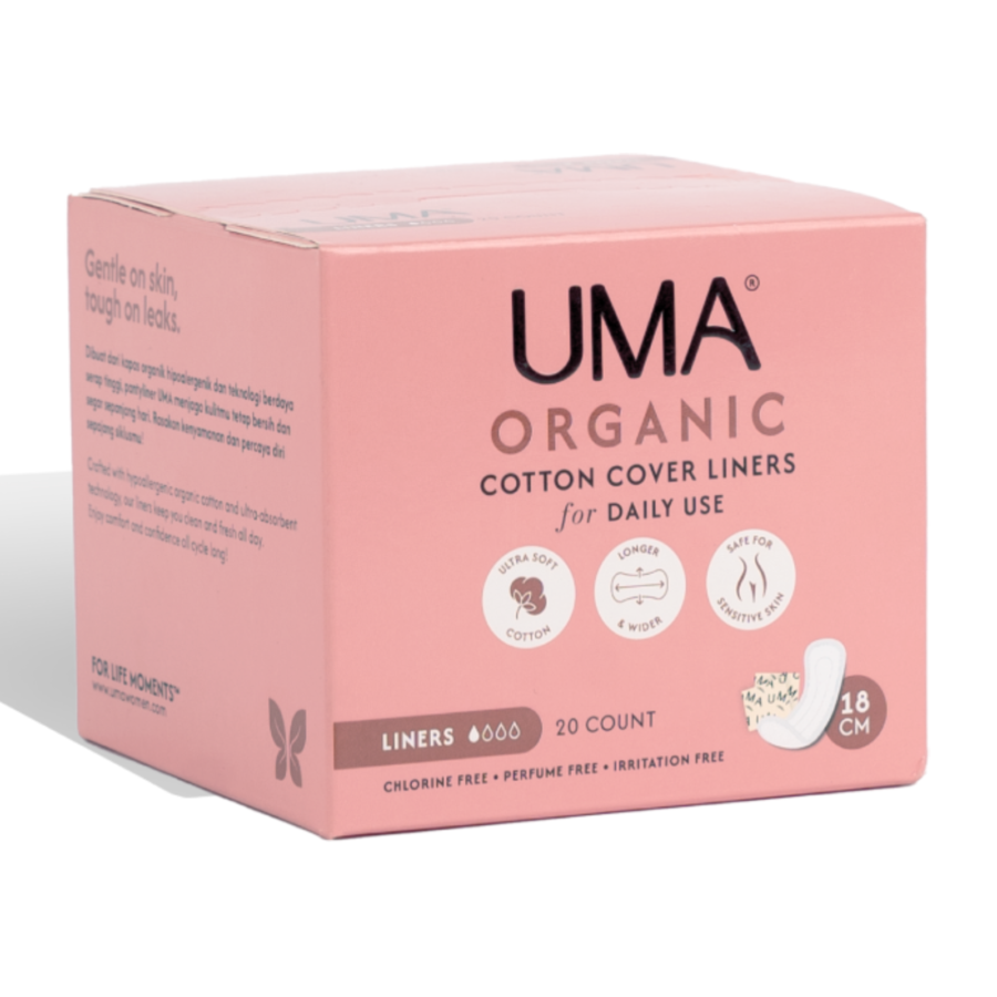 Uma Oragnic Cotton Cover Liners for Daily Use 18 cm 20pads