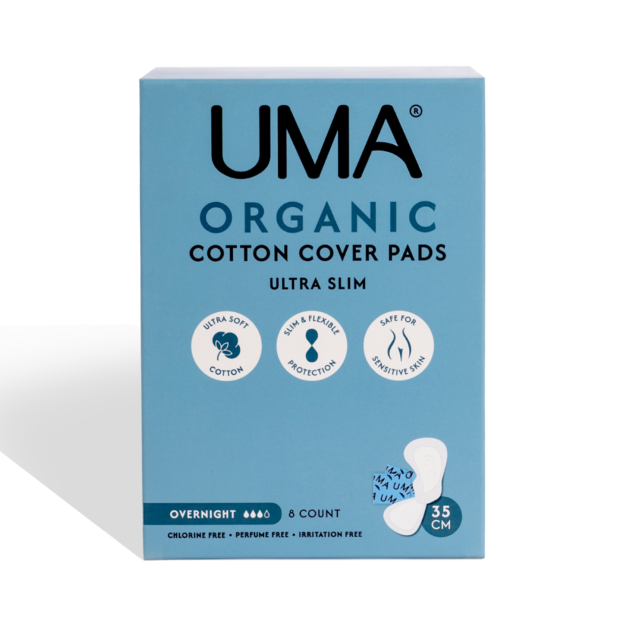 Uma Organic Cotton Cover Ultra Slim Pads (Overnight 35cm)/Pembalut Organik 8pcs