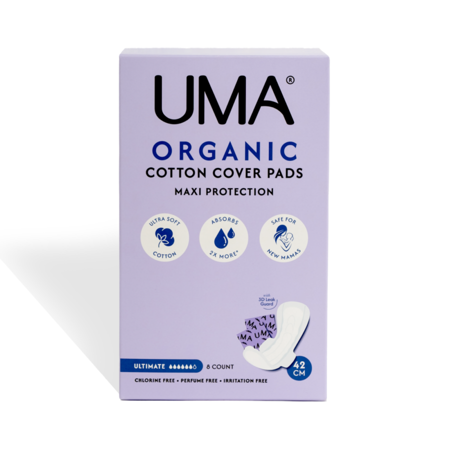 Uma Organic Cotton Cover Maxi Protection Pads (Ultimate 42cm/Pembalut Organik) 8pcs