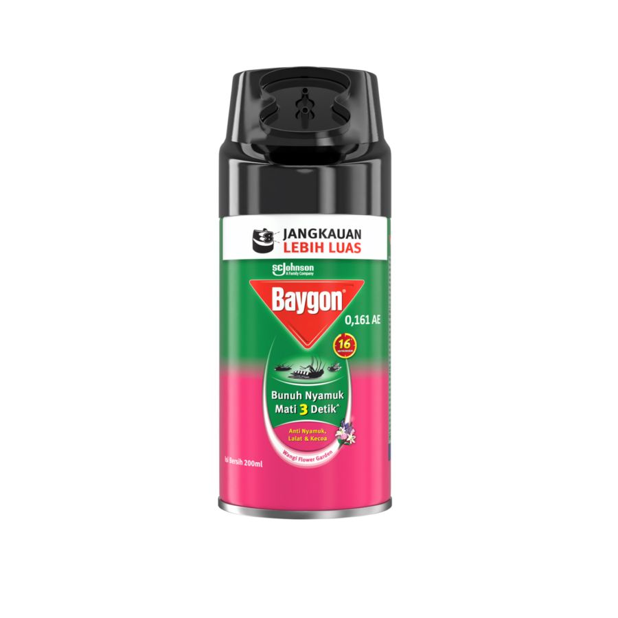 Baygon Anti Nyamuk Lalat dan Kecoa Flower Garden Can 200ml/Pembasmi Hama 200ml