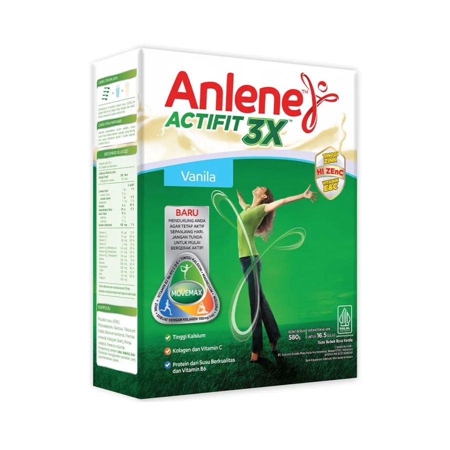 Anlene Actifit 3X Vanila Susu Bubuk Dewasa 570gram