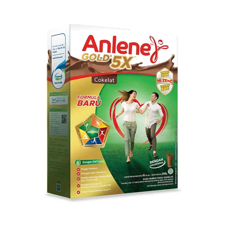 Anlene Gold 5X Cokelat Susu Bubuk Dewasa 230gram