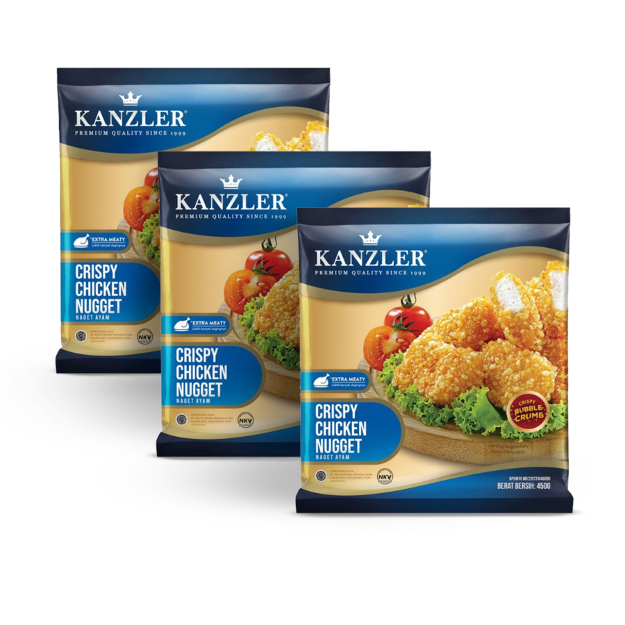 Bundle 3 Kanzler Crispy Chicken Nugget/Naget 450 gram