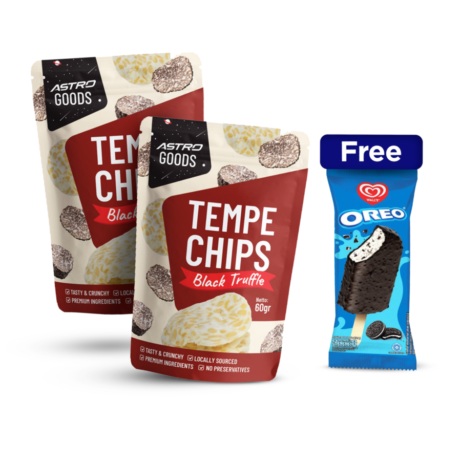 Buy 2 Tempe Chips Black Truffle - Astro Goods/Keripik Tempe 60gram Free Walls Oreo Stick Ice Cream 80ml