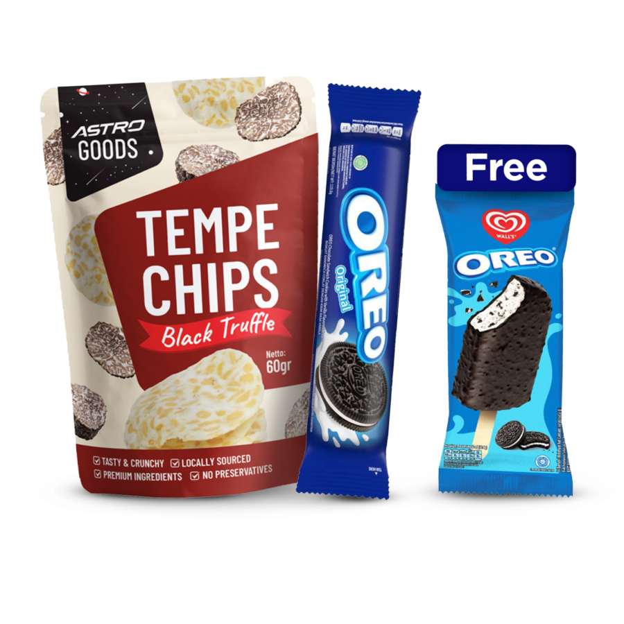 Buy Oreo Biskuit Vanilla/Biscuit 119gram & Tempe Chips Black Truffle - Astro Goods/Keripik Tempe 60gram Free Walls Oreo Stick Ice Cream 80ml