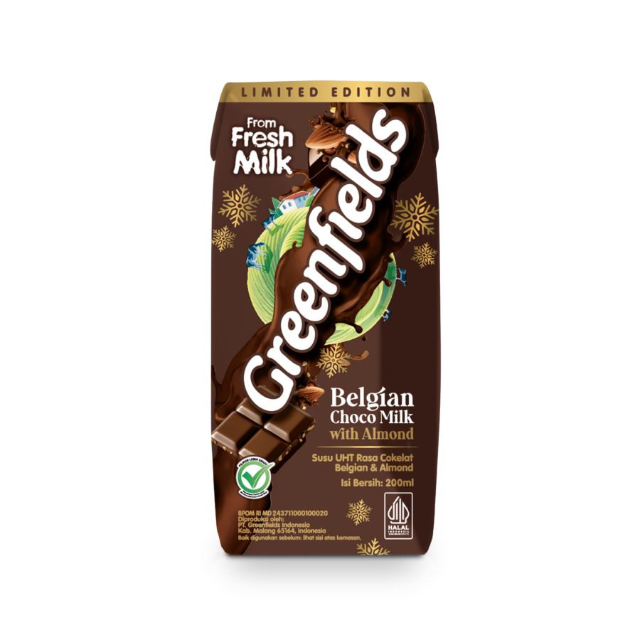 Greenfields Susu UHT Belgian Chocolate Almond 200ml