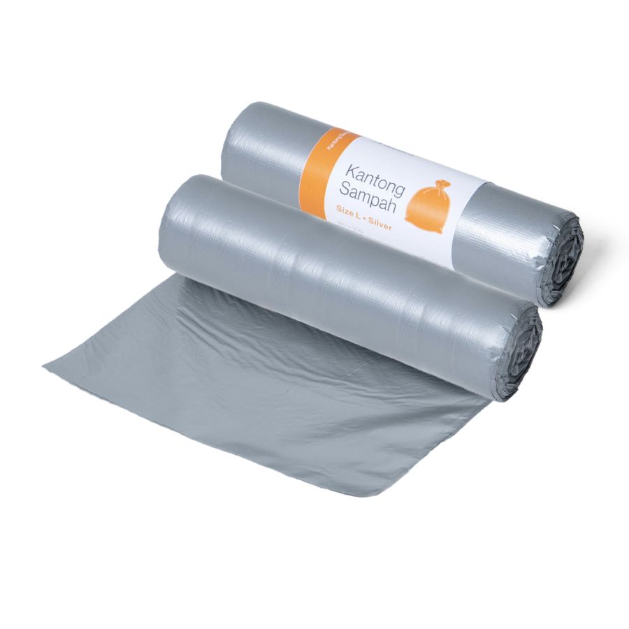 Kantong Sampah L 80x100 cm/Trash Bag Silver - A Basics 8pcs