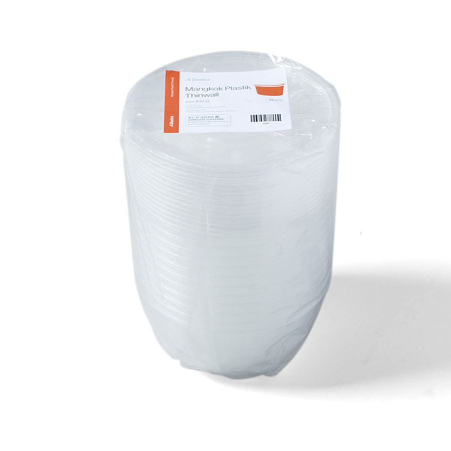 Mangkok Plastik Thinwall Bowl Kapasitas 400 ml Astro Basics 1pack