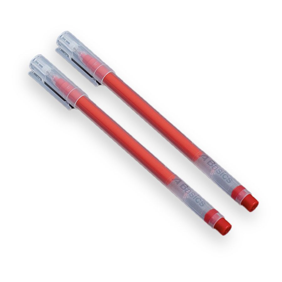 Pulpen Gel 0,5 mm Merah - A Basics 2pcs