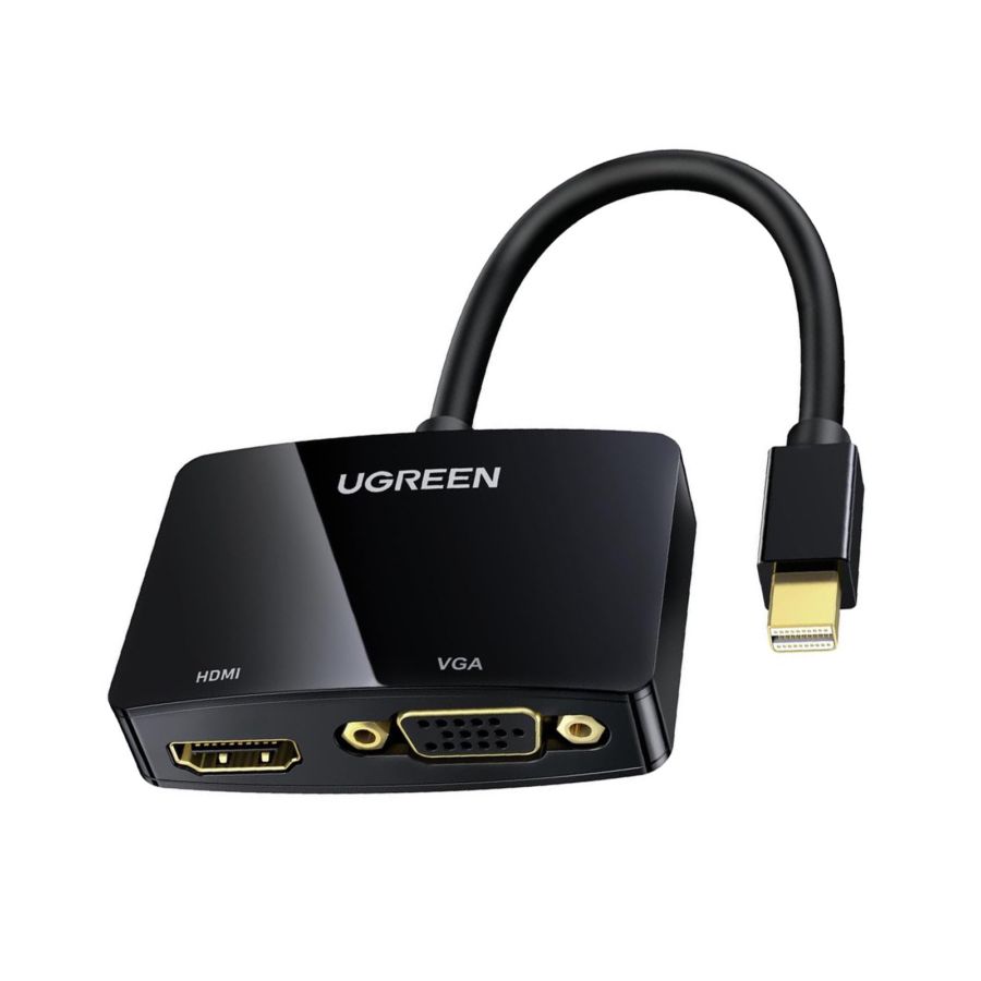 UGREEN Converter Mini DP Thunderbolt Display to HDMI & VGA 4K 20421 - 10439 BLACK 1pcs