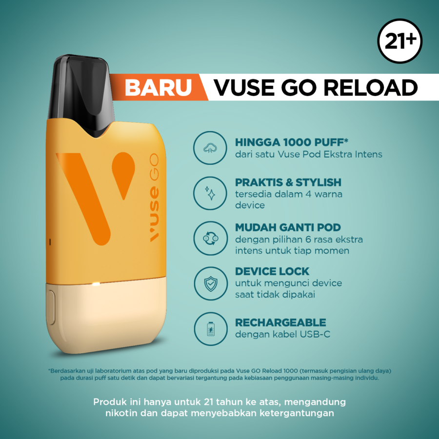 Vuse Go Starter Kit Reload - Yellow Rokok Elektrik 1pcs