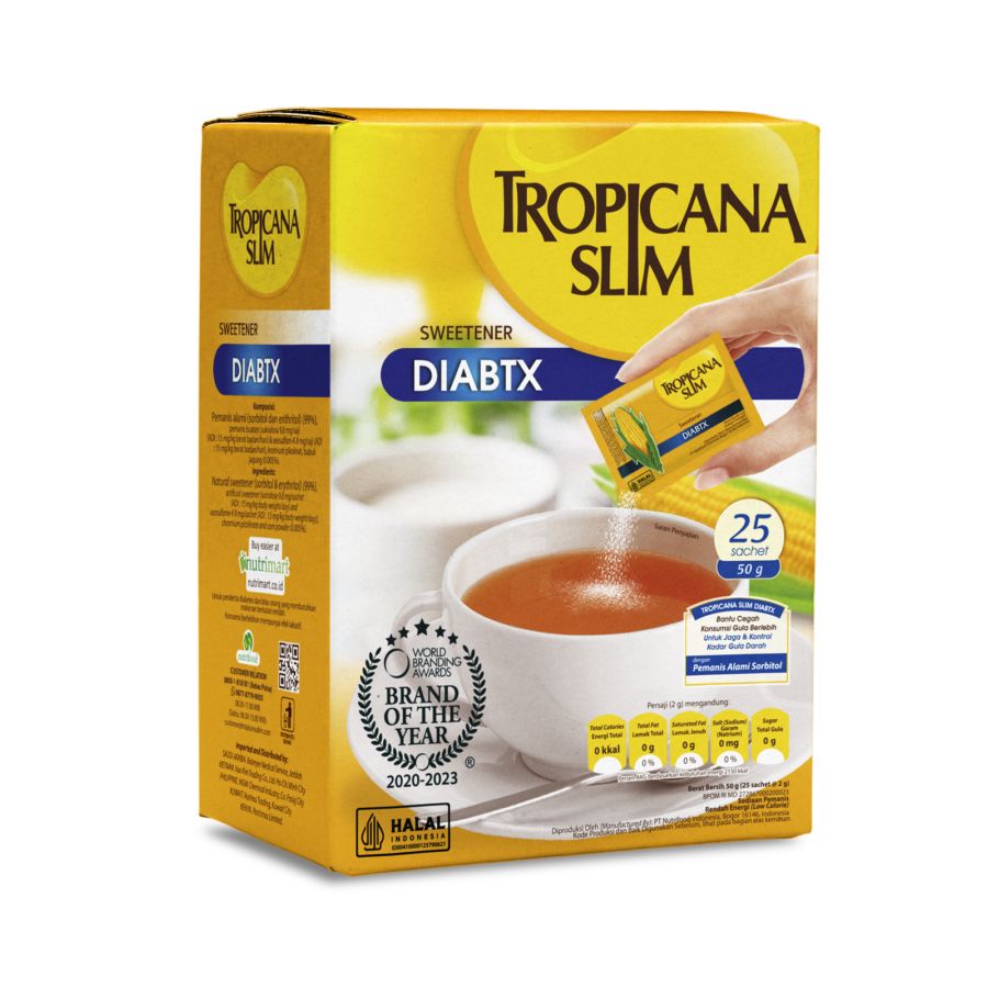 Tropicana Slim Sweetener Diabetics 25 sachets x 1.8gr 45gram