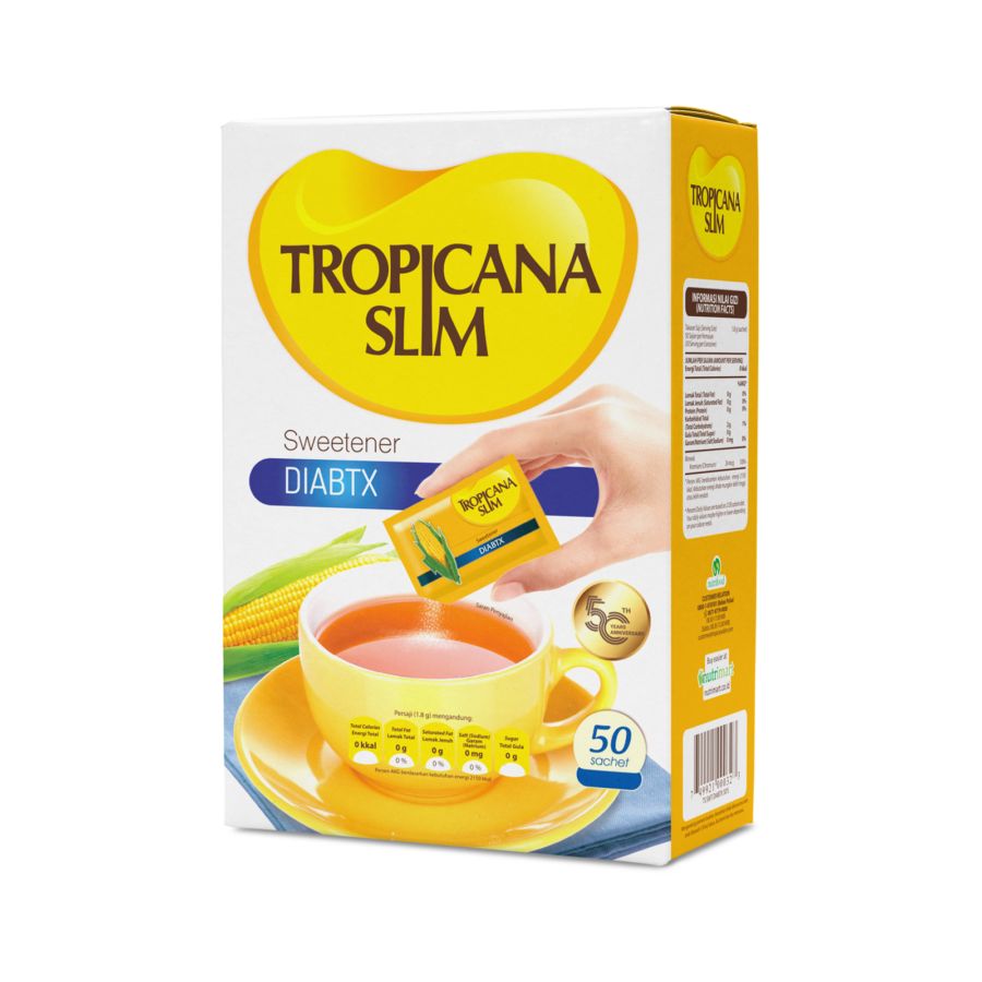 Tropicana Slim Sweetener Diabetics 50 sachets x 1.8gr 90gram