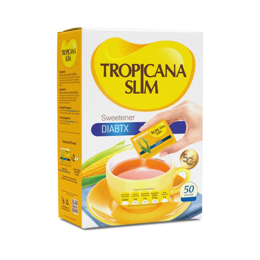 Tropicana Slim Sweetener Diabetics 50 sachets x 1.8gr 90gram
