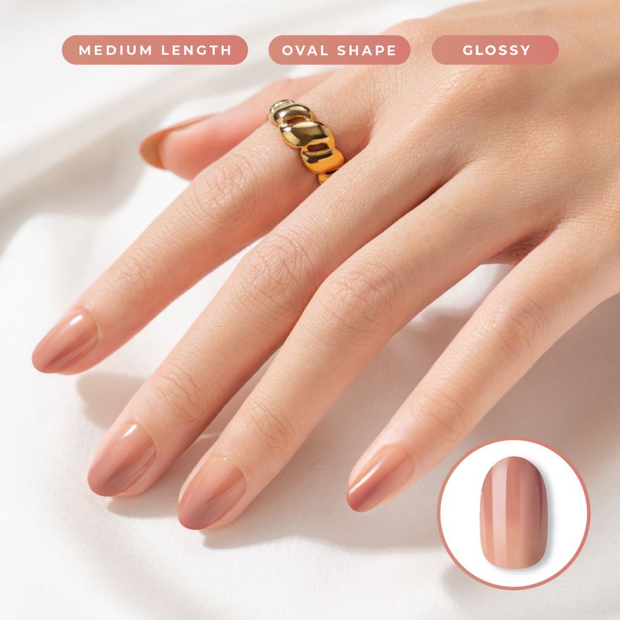 Eze Nails Malahayati In Nude Brown (Kuku Palsu Tempel) 1pack