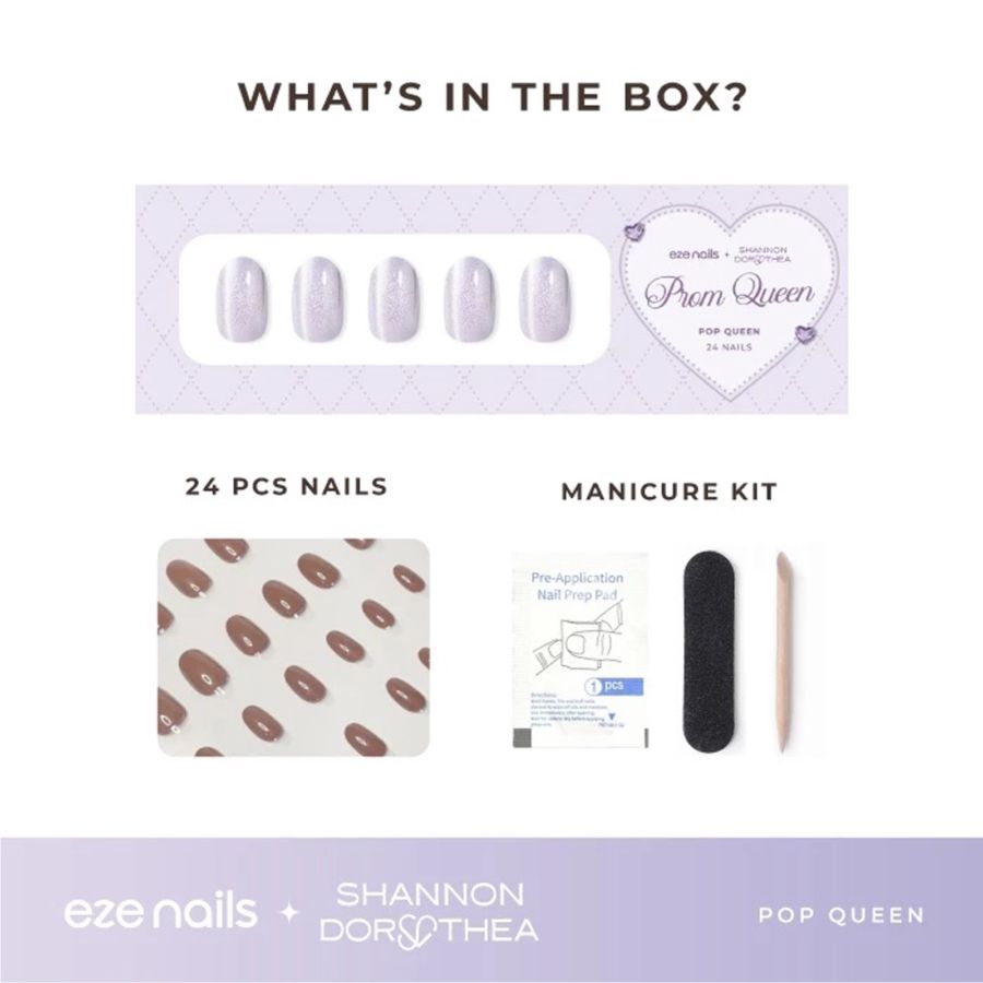 Eze Nails Pop Queen Kuku Palsu Tempel 24pcs