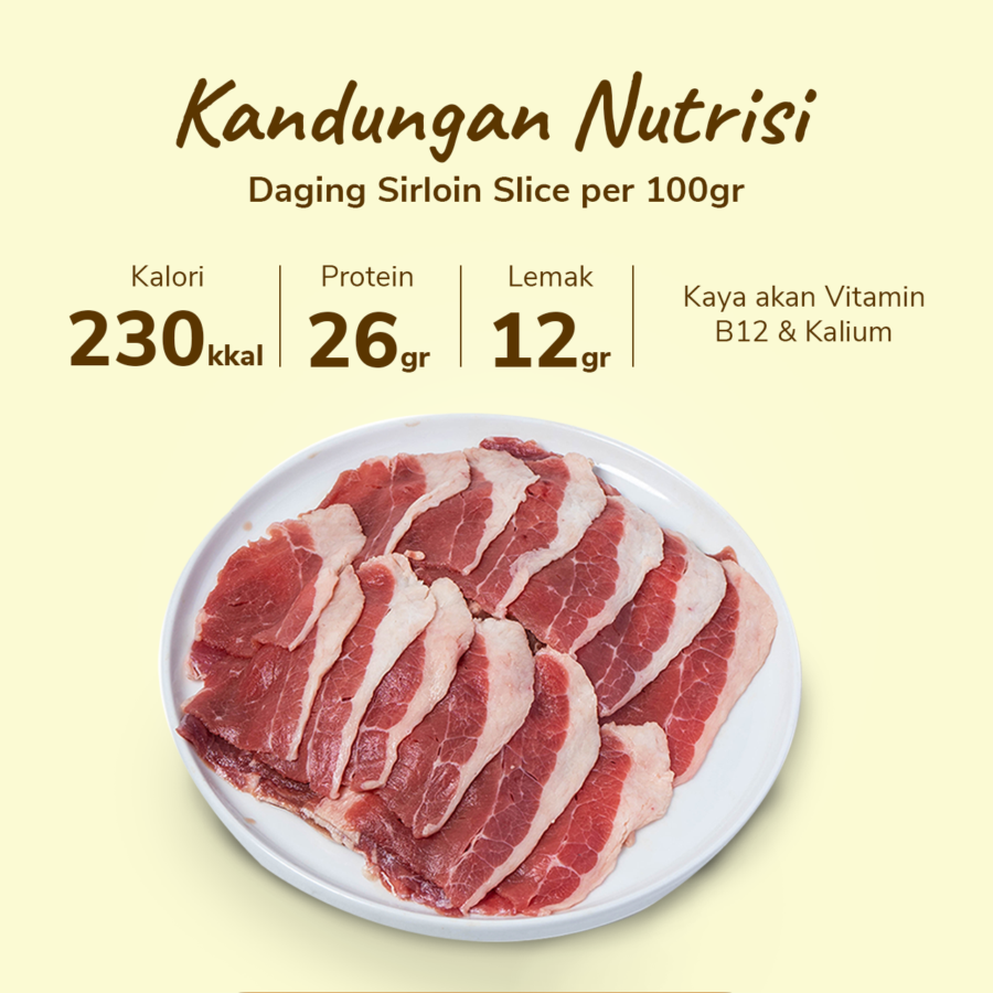 Daging Sirloin Slice Import 500gram