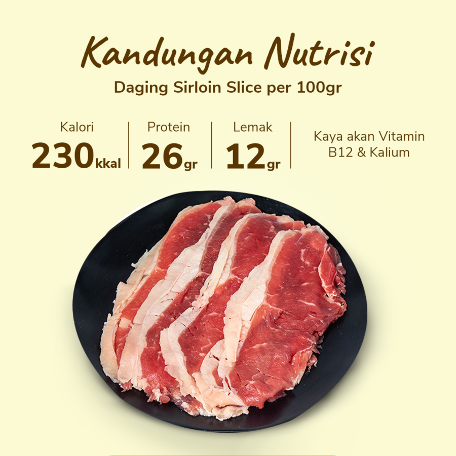 Daging Sirloin Slice Import 250gram
