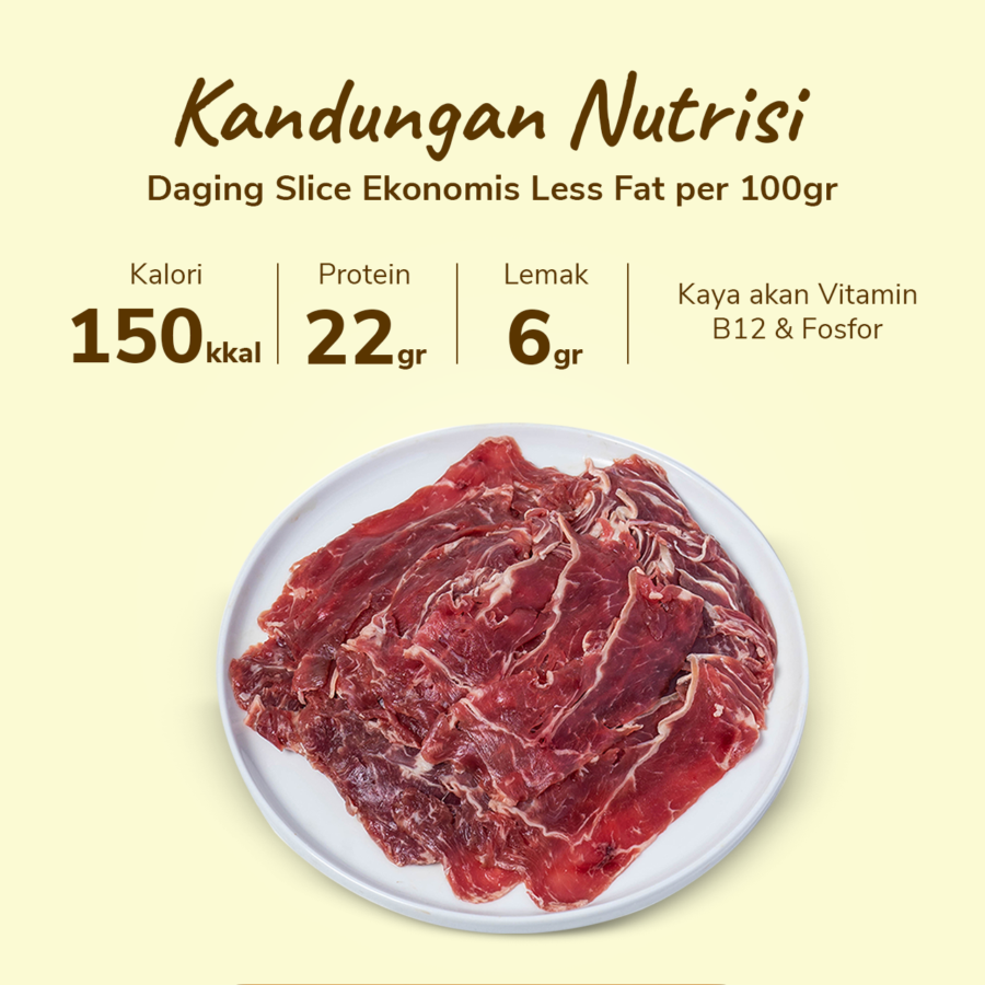 Daging Slice Ekonomis Less Fat Import 500gram