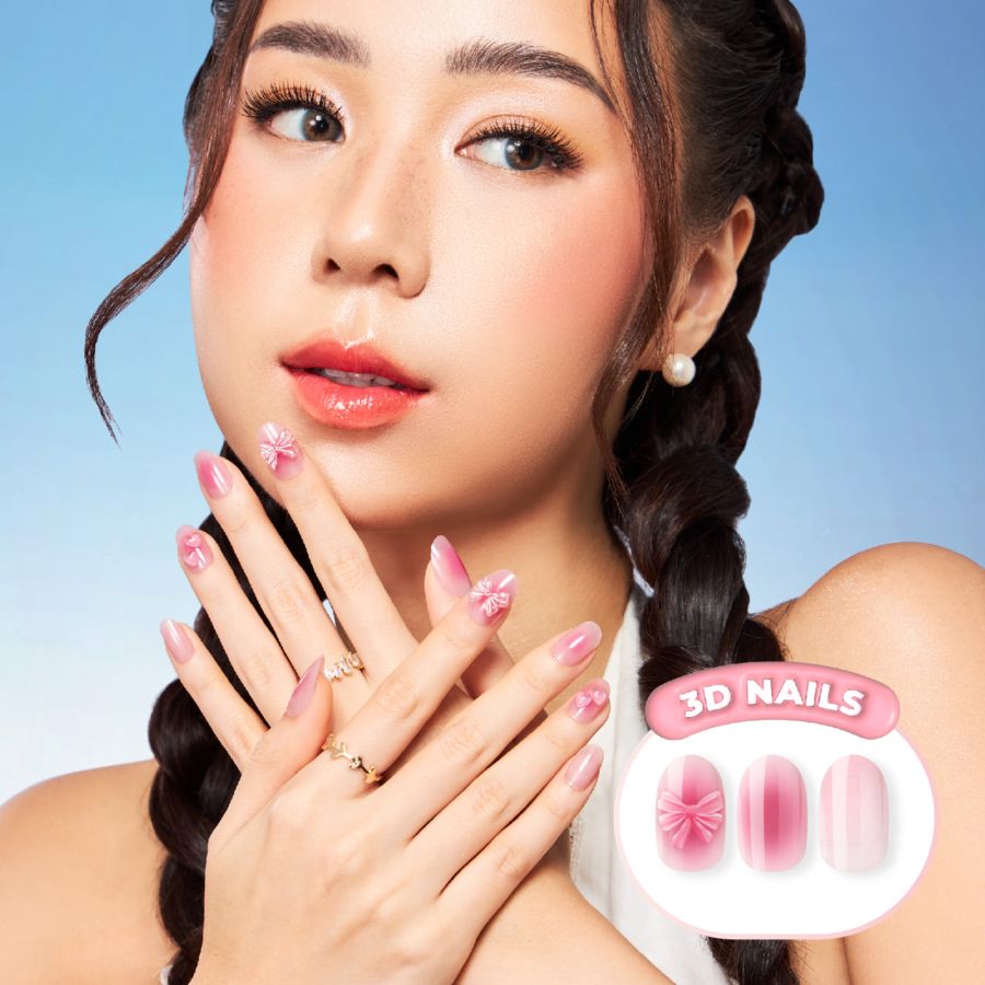 Eze Nails Pink Blush In Coquette (Kuku Palsu Tempel) 1pack