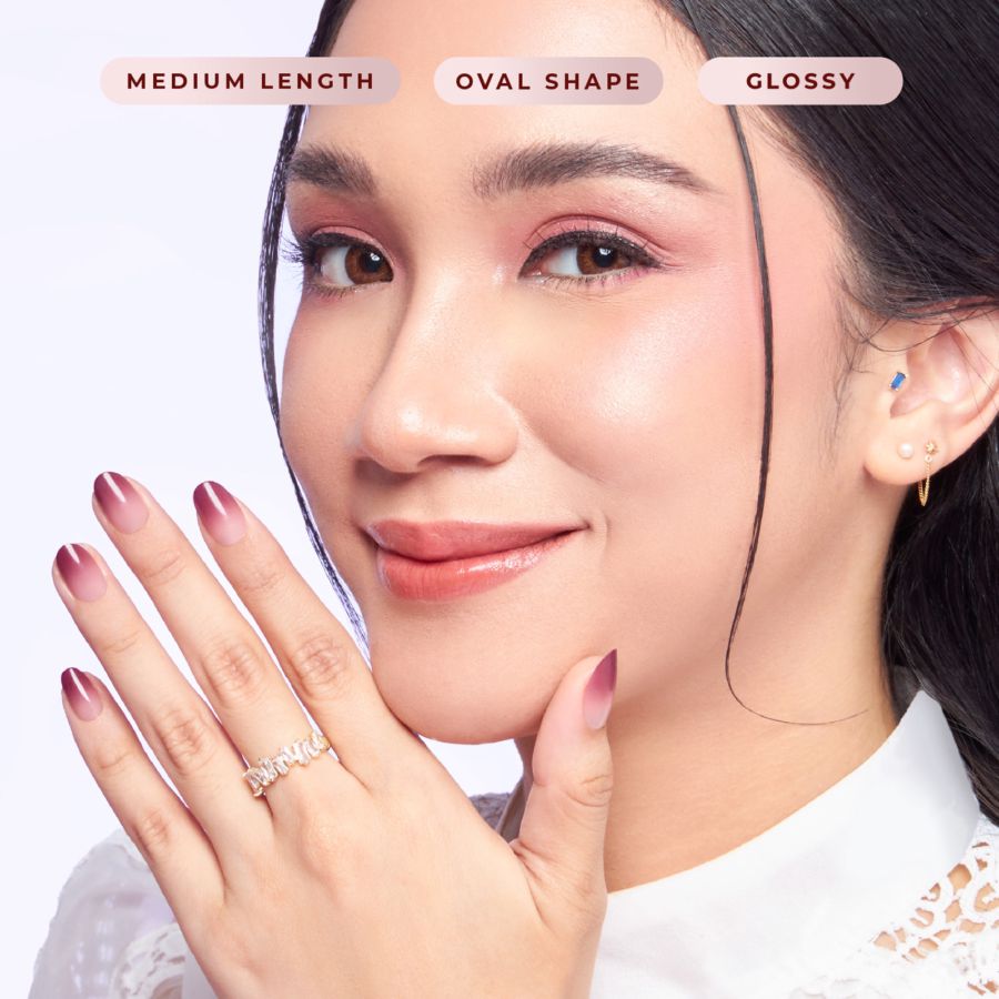 Eze Nails Loyal in Ombre Plum Kuku Palsu Tempel 1pack