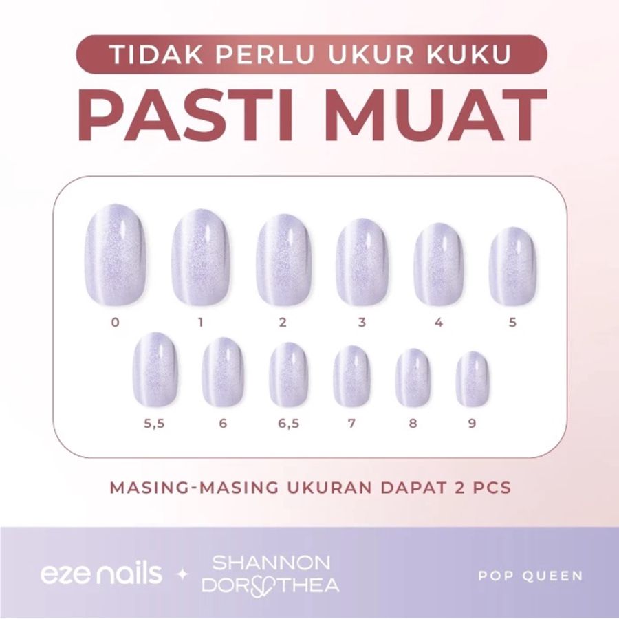 Eze Nails Pop Queen Kuku Palsu Tempel 24pcs