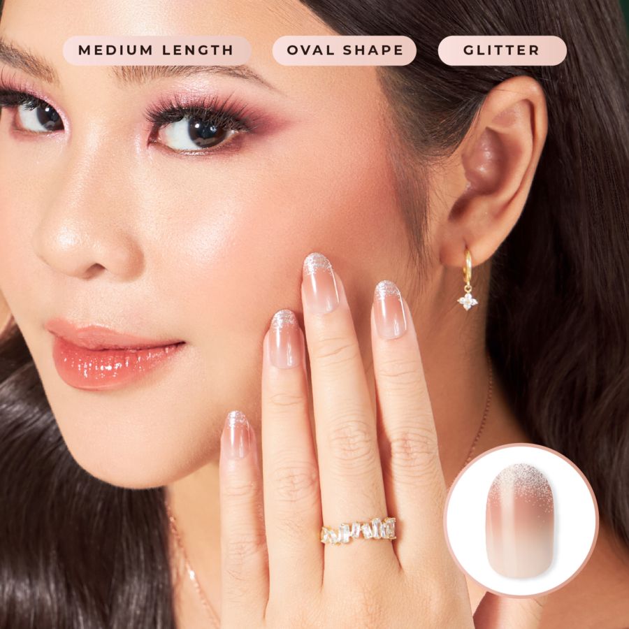 Eze Nails Charismatic In Nude Glitter (Kuku Palsu Tempel) 1pack