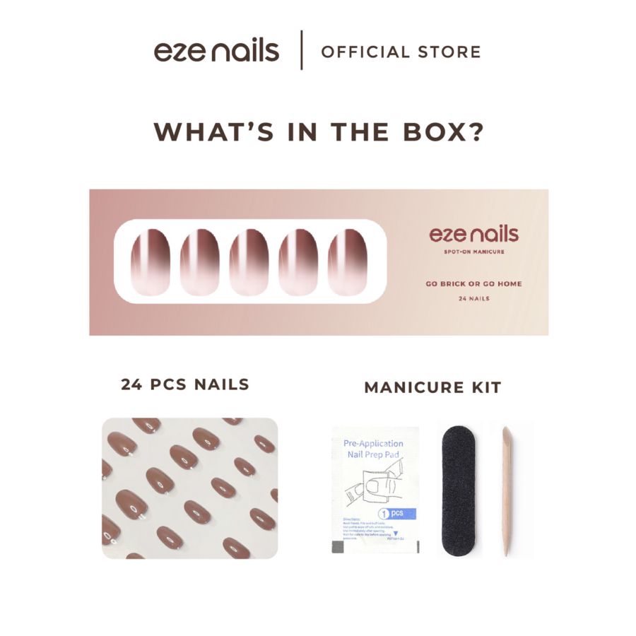 Eze Nails Go Brick Or Go Home (Kuku Palsu Tempel) 1pack