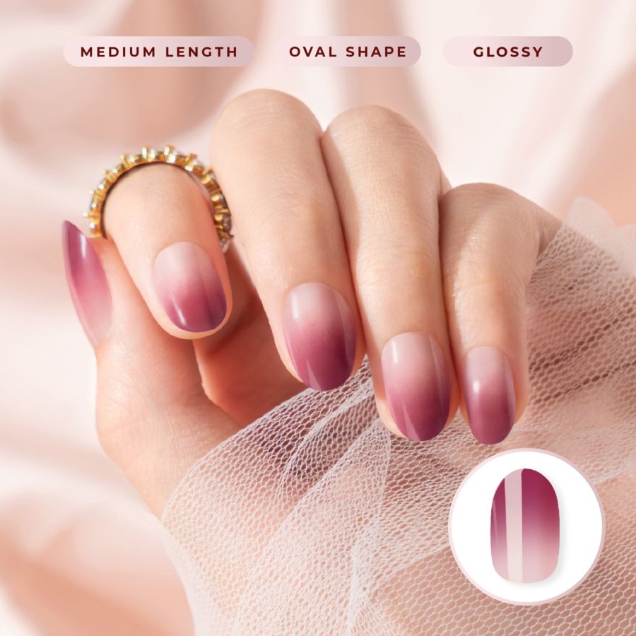 Eze Nails Loyal in Ombre Plum Kuku Palsu Tempel 1pack